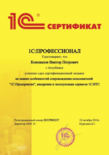 1С:ИТС Специалист по сопровождению